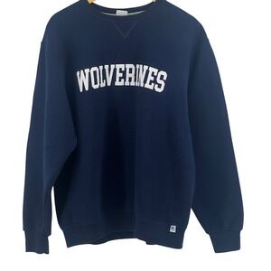 Russell Athletic Michigan Wolverines Sweatshirt Men XL Navy Blue Crewneck Fleece